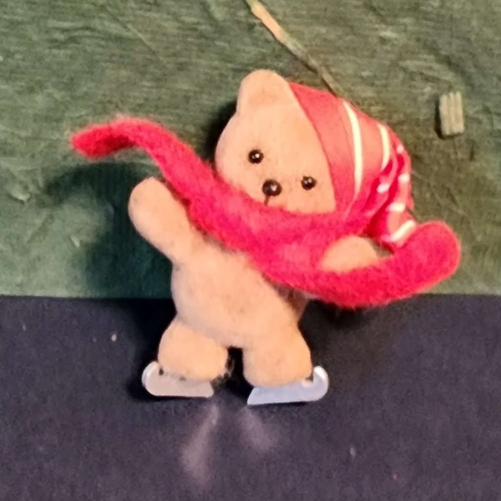 Avon Fuzzy Teddy Skating Pin